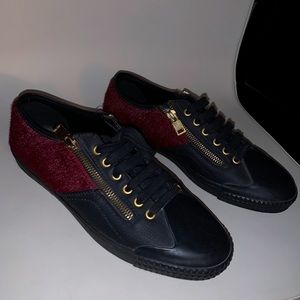 Faux fur sneakers